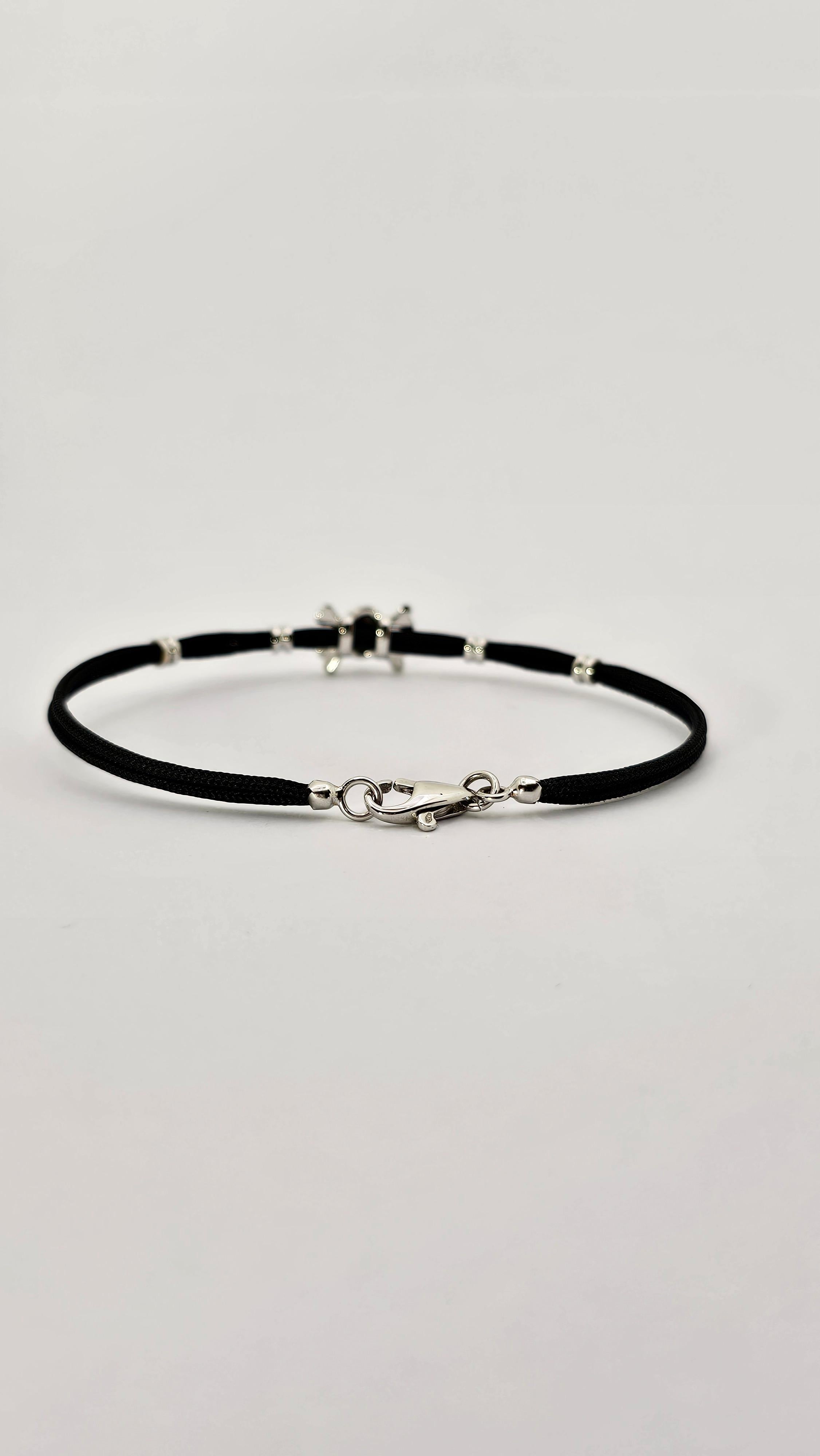 Brilliant Cut Pirate Bracelet in 18Kt White Gold and Diamonds For Sale
