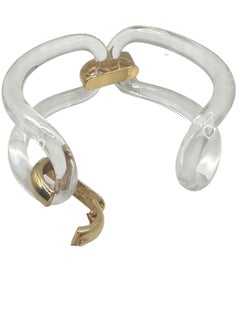 Pulsera de dos eslabones de plexiglás y plata dorada - Colección SOUL