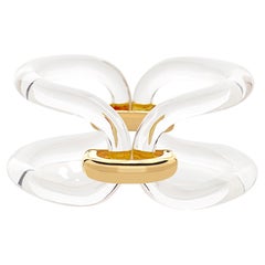 Pulsera de dos eslabones de plexiglás y plata dorada - Colección SOUL