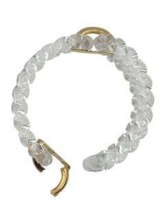 Bracciale Plexiglass e Argento Dorato a Due Maglie Treccia-collezione SOUL*