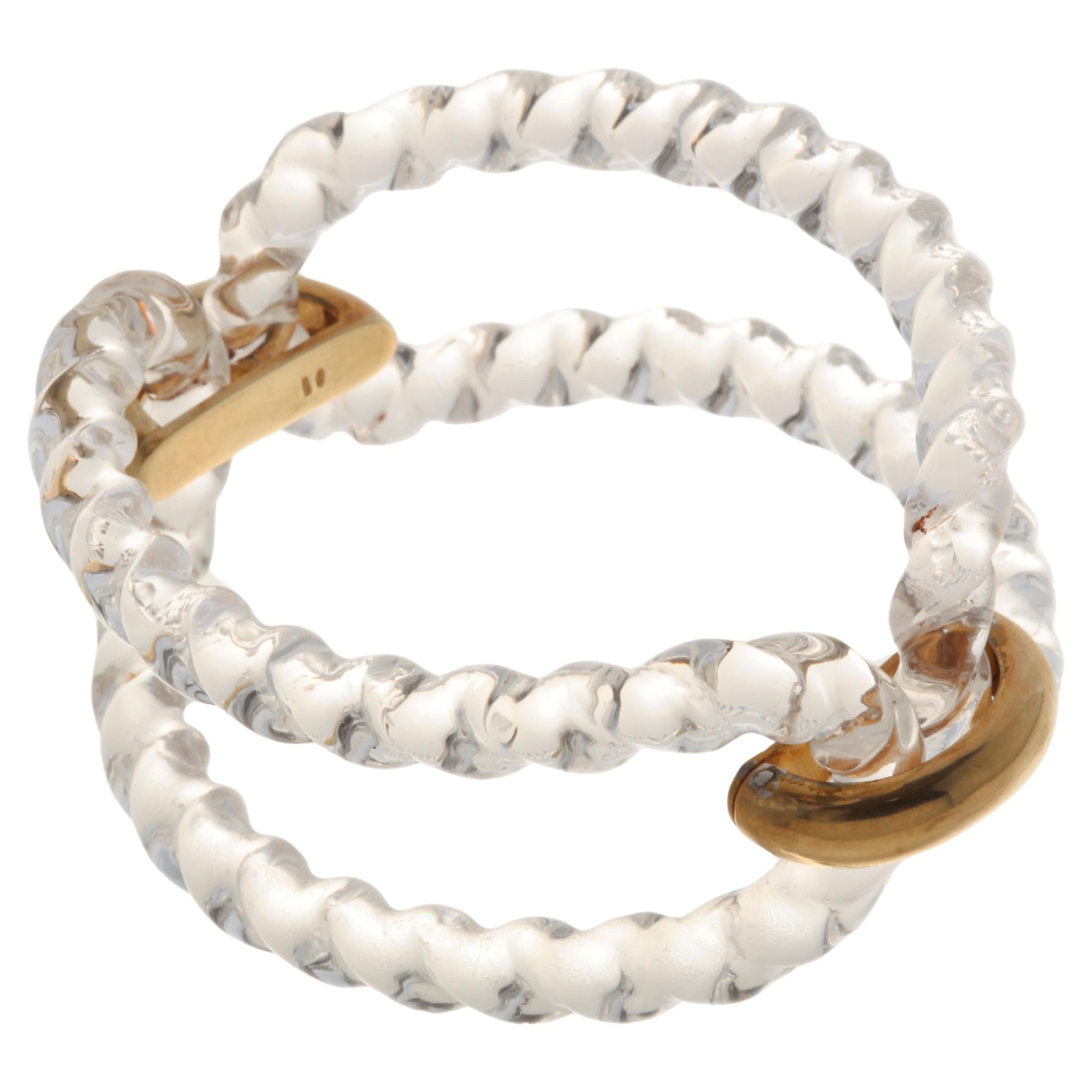 Bracelet Plexiglass and Gold Silver Two Link Braid-Collection SOUL*