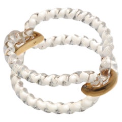 Bracciale Plexiglass e Argento Dorato a Due Maglie Treccia-collezione SOUL*