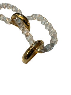 Pulsera de cuatro eslabones de plexiglás y plata dorada trenzada-Colección SOUL