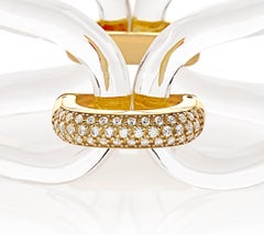 Bracelet en plexiglas et argent doré avec zircons - collection SOUL