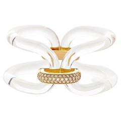 Bracelet en plexiglas et argent doré avec zircons - collection SOUL