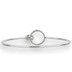 Bracelet rigide en or 18K avec diamants pavés - Conception artisanale italienne