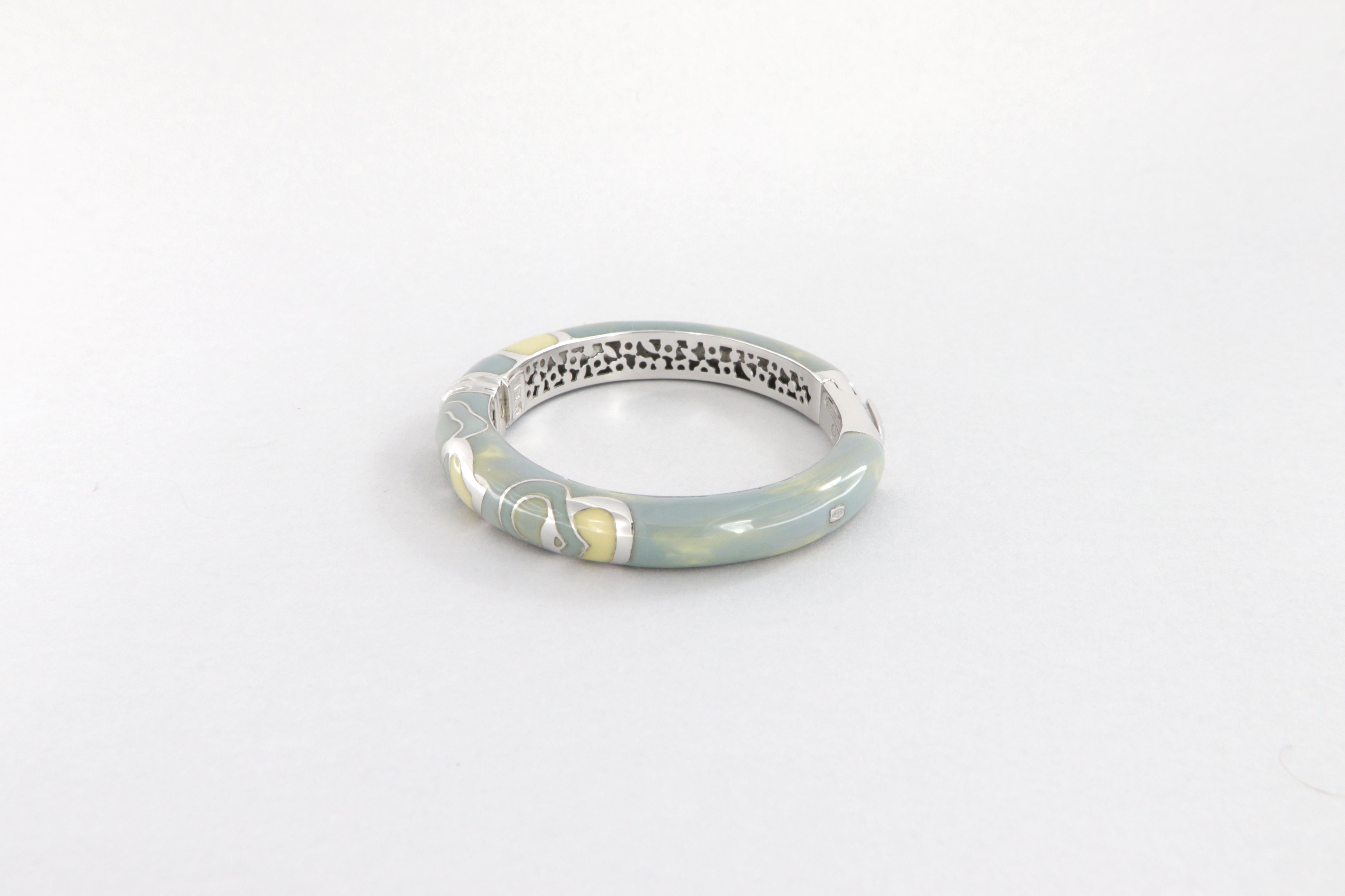 Donna Bracciale rigido La Nouvelle Bague in oro, argento e smalto in vendita