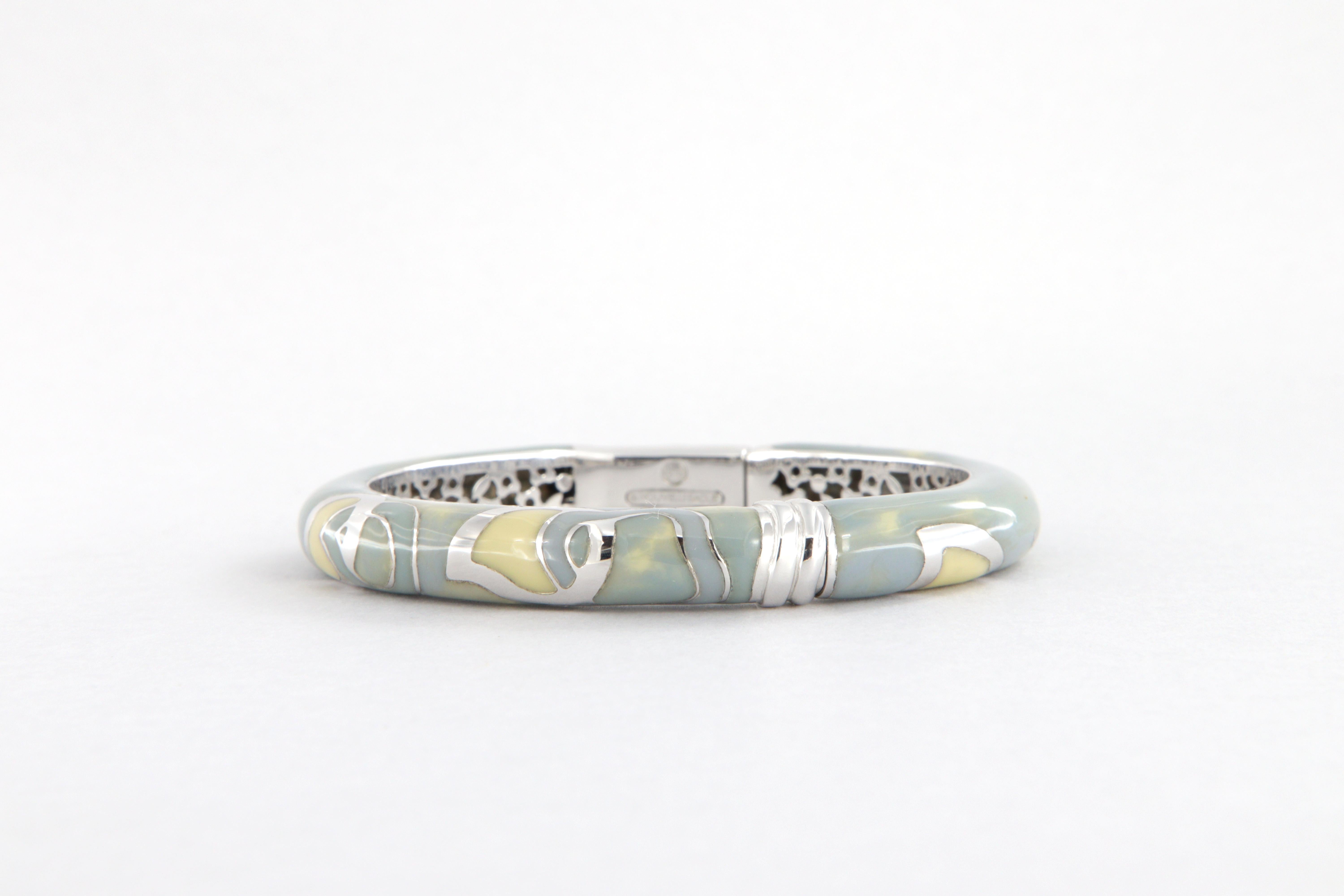 Bracciale rigido La Nouvelle Bague in oro, argento e smalto in vendita 3