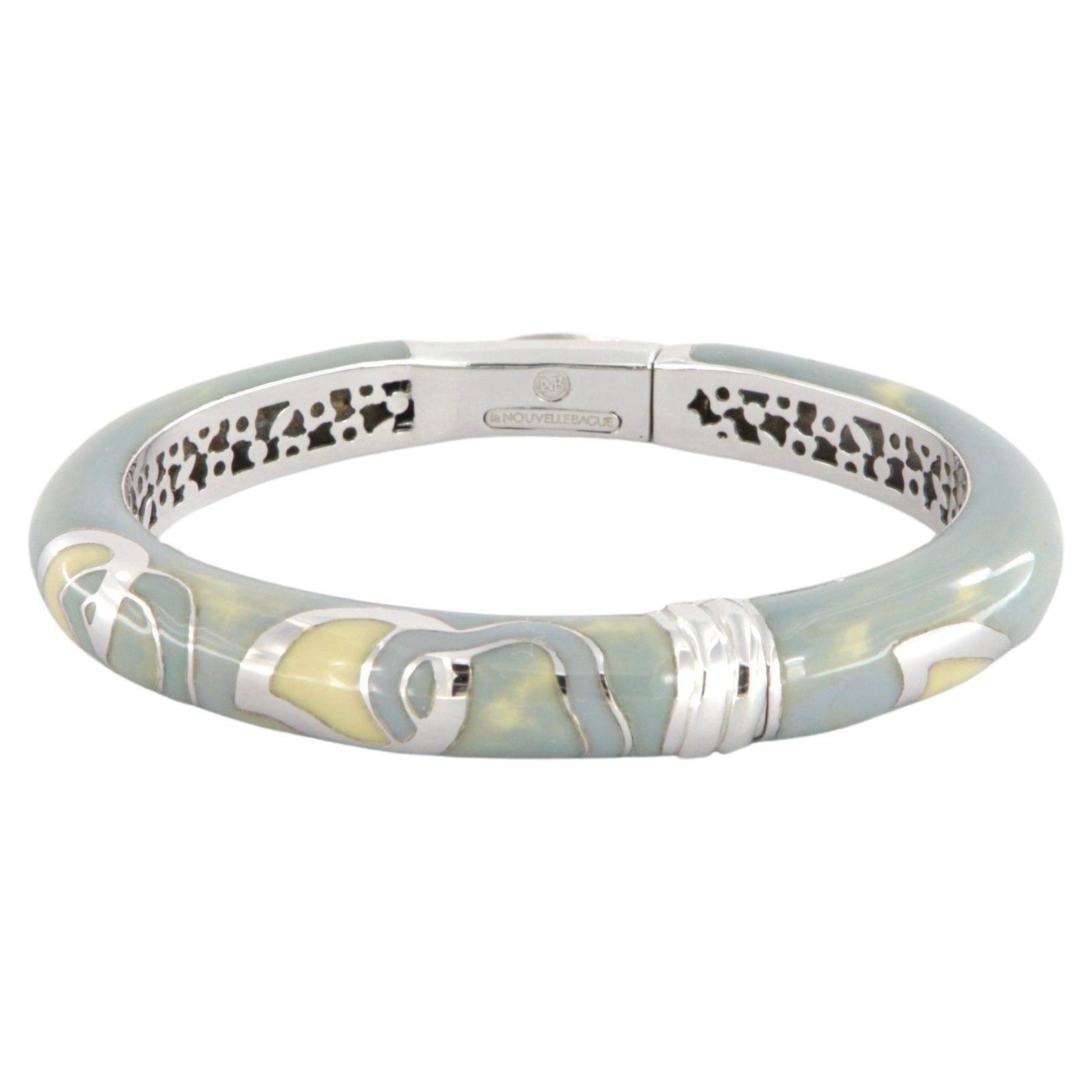 Bracciale rigido La Nouvelle Bague in oro, argento e smalto in vendita