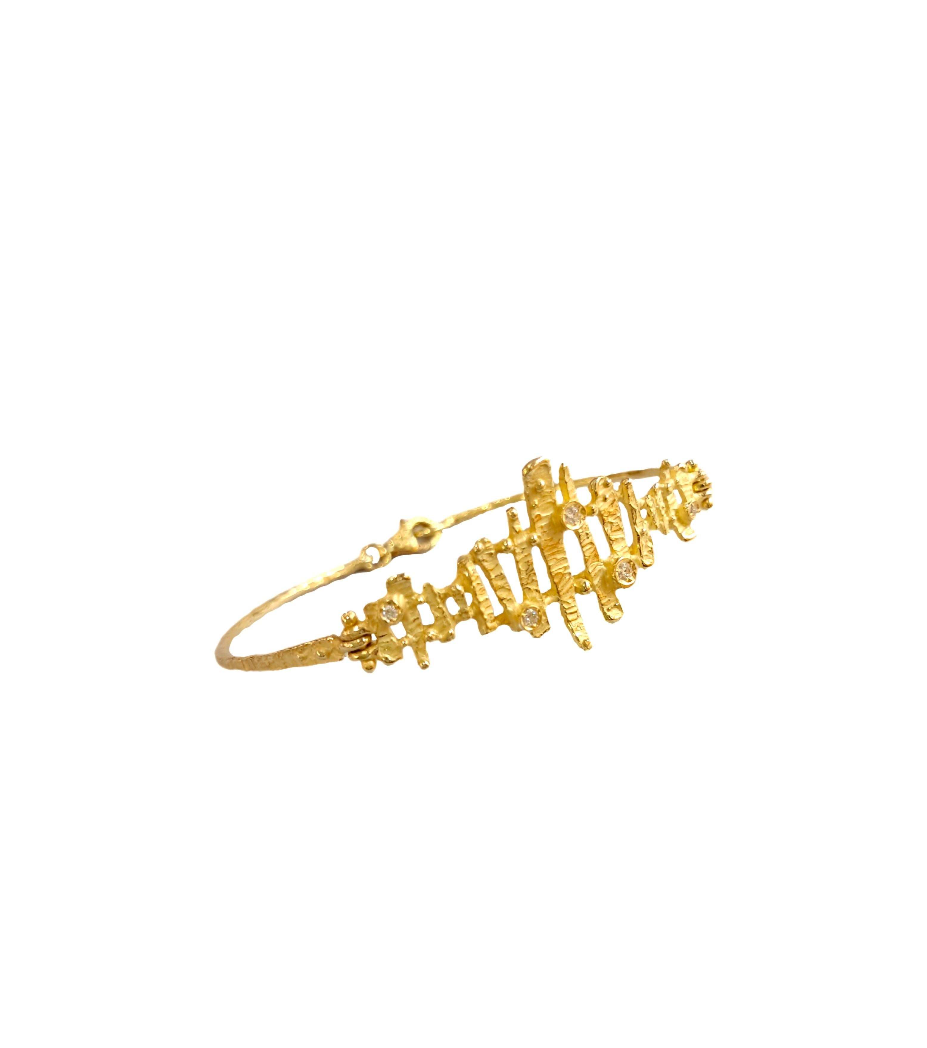 Artiste Bracelet Sacchi Steps Collection en or jaune satiné 18k et diamants en vente