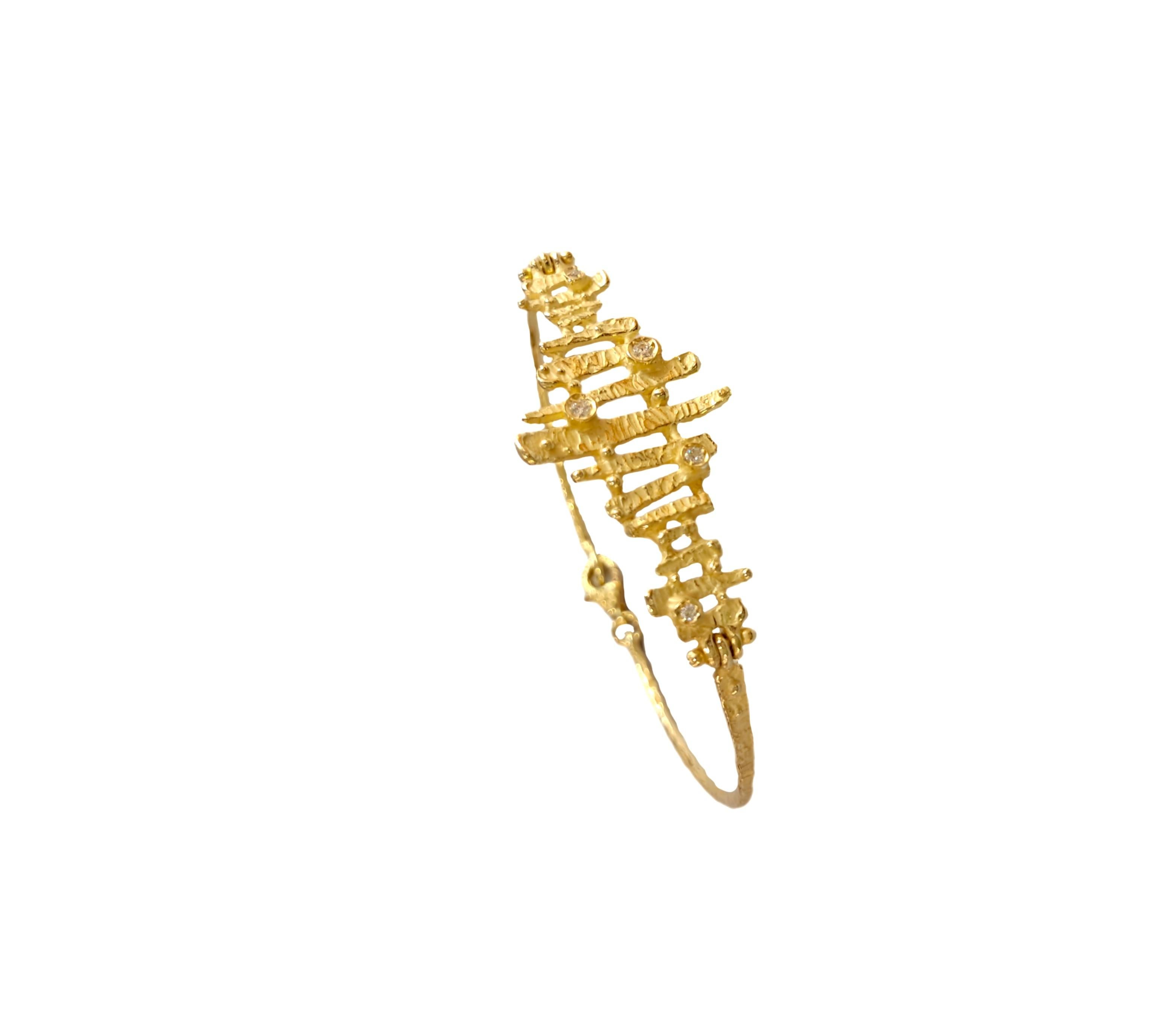 Bracelet Sacchi Steps Collection en or jaune satiné 18k et diamants Neuf - En vente à Rome, IT
