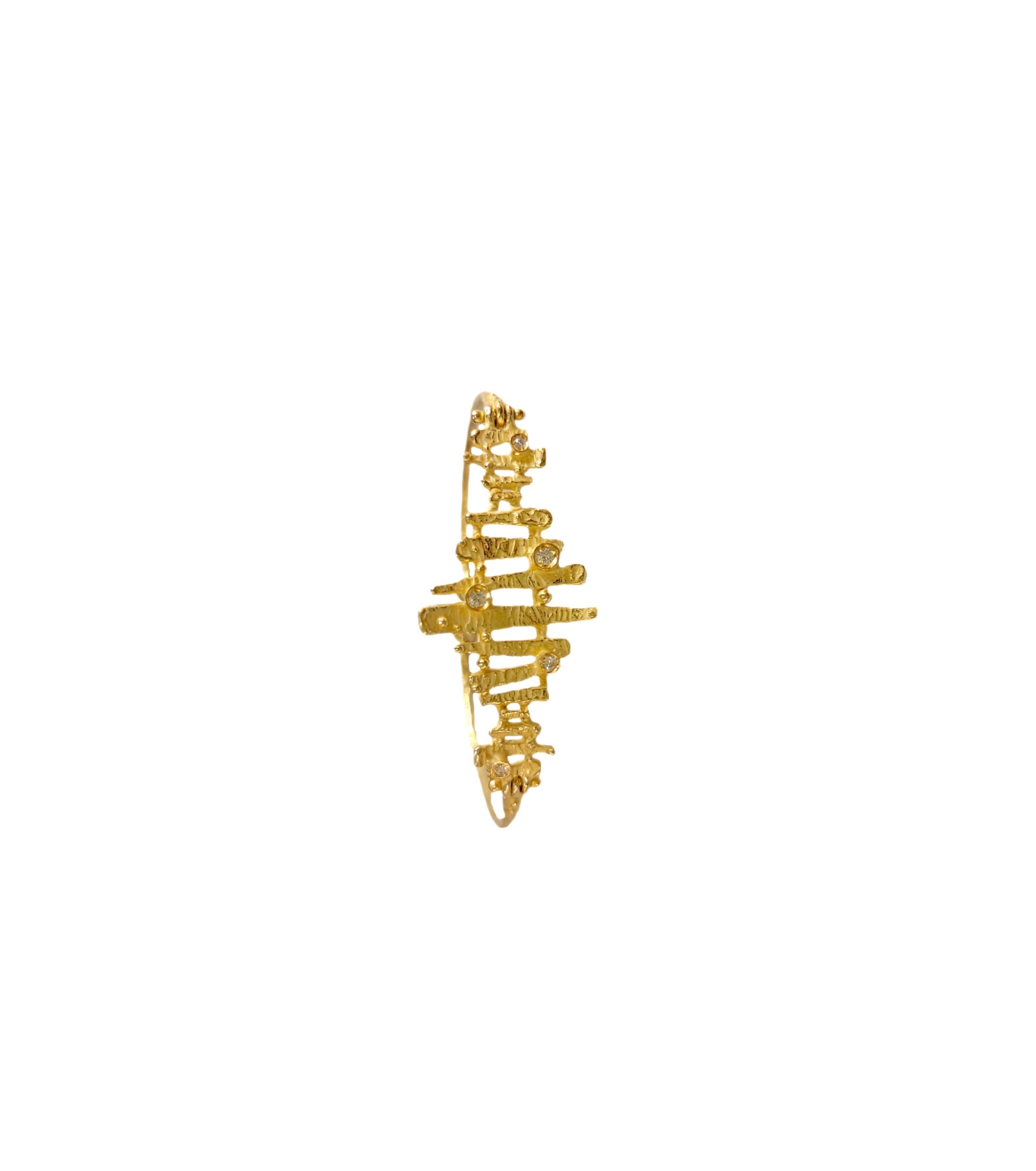 Bracelet Sacchi Steps Collection en or jaune satiné 18k et diamants Unisexe en vente