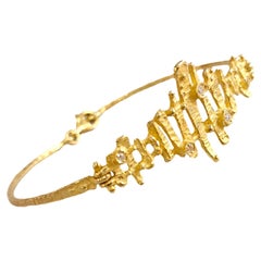 Bracelet Sacchi Steps Collection en or jaune satiné 18k et diamants