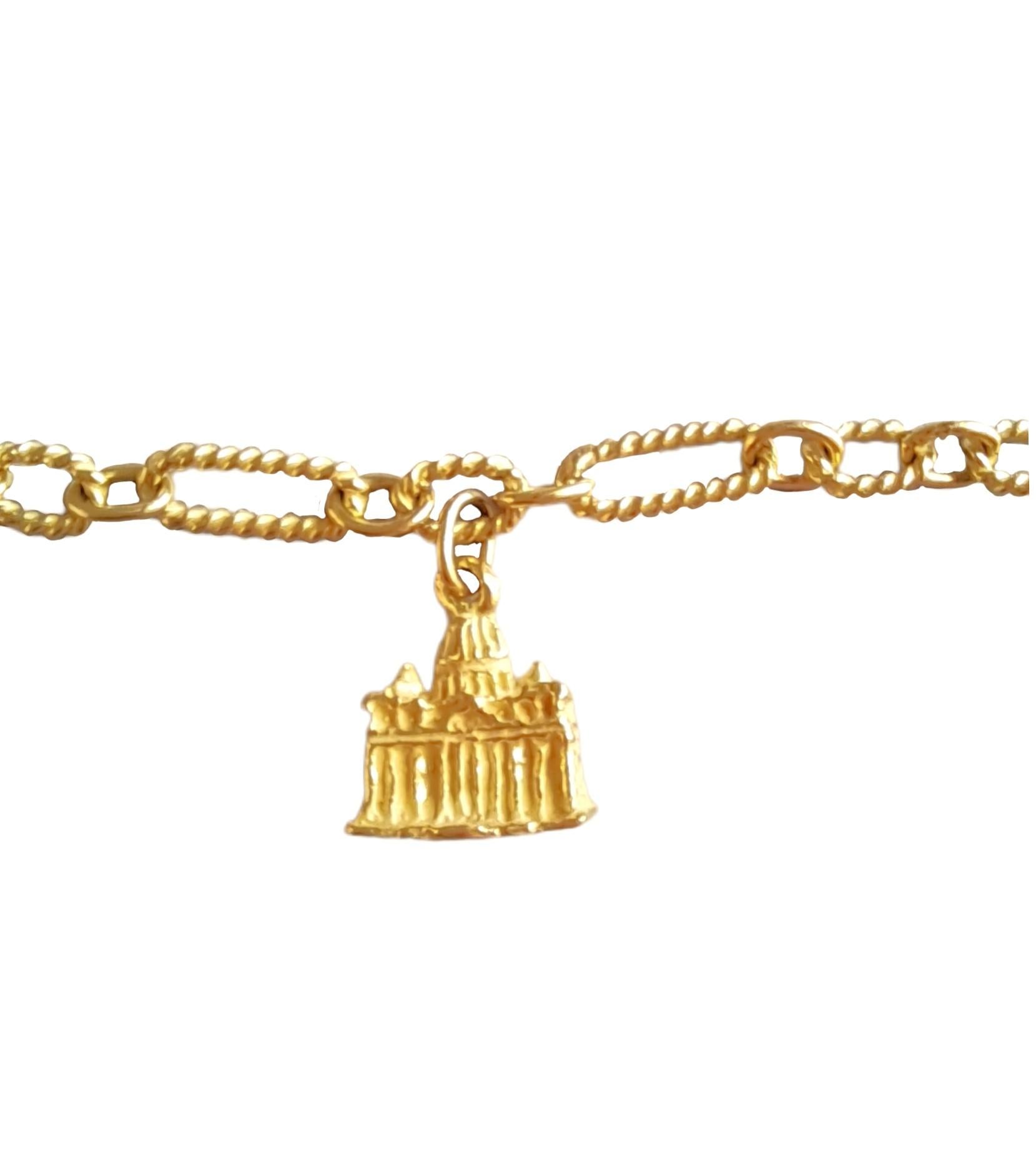 Bracelet Sacchi avec monuments miniatures de Rome en or 18 carats en vente 7