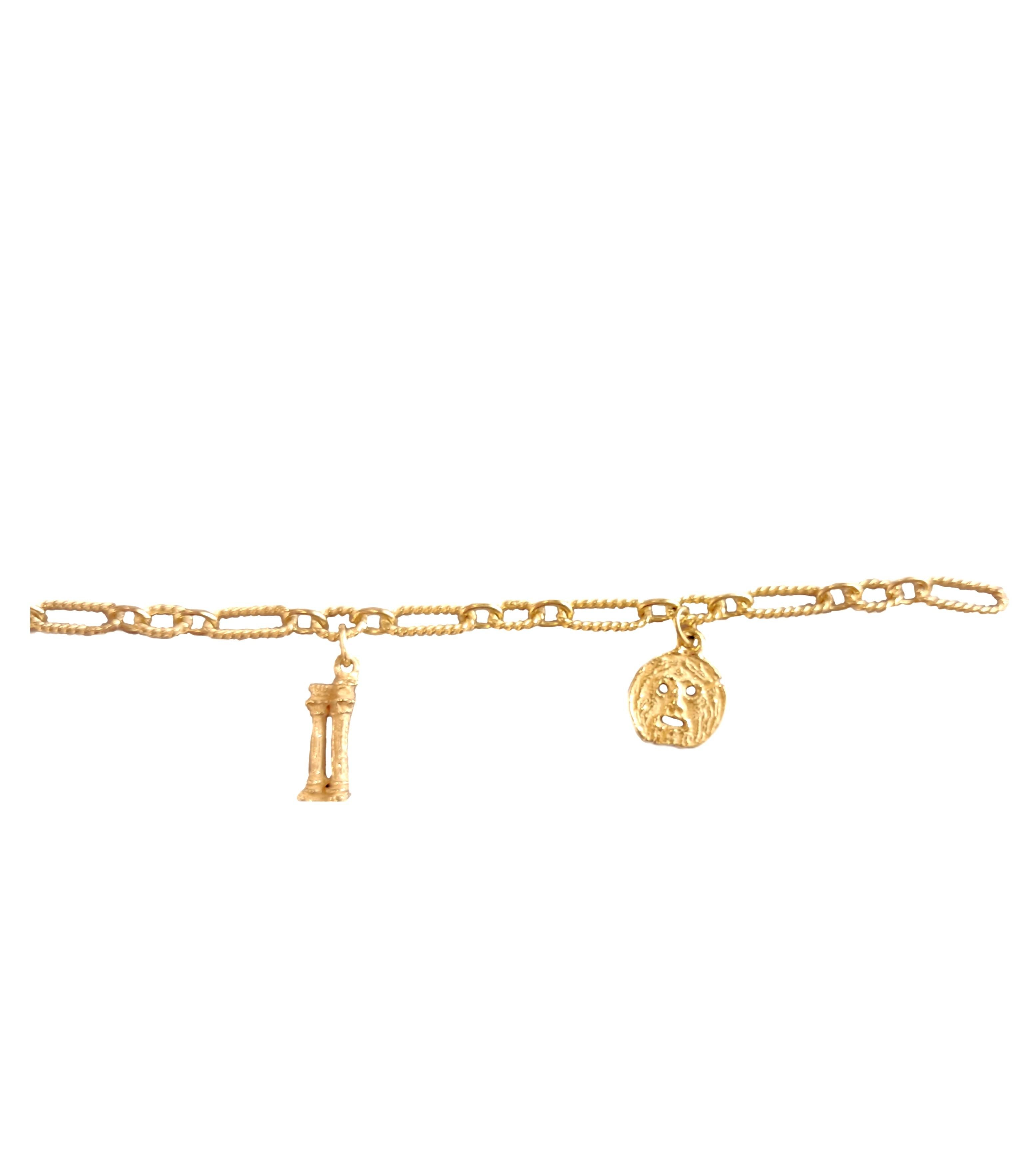 Bracelet Sacchi avec monuments miniatures de Rome en or 18 carats en vente 1