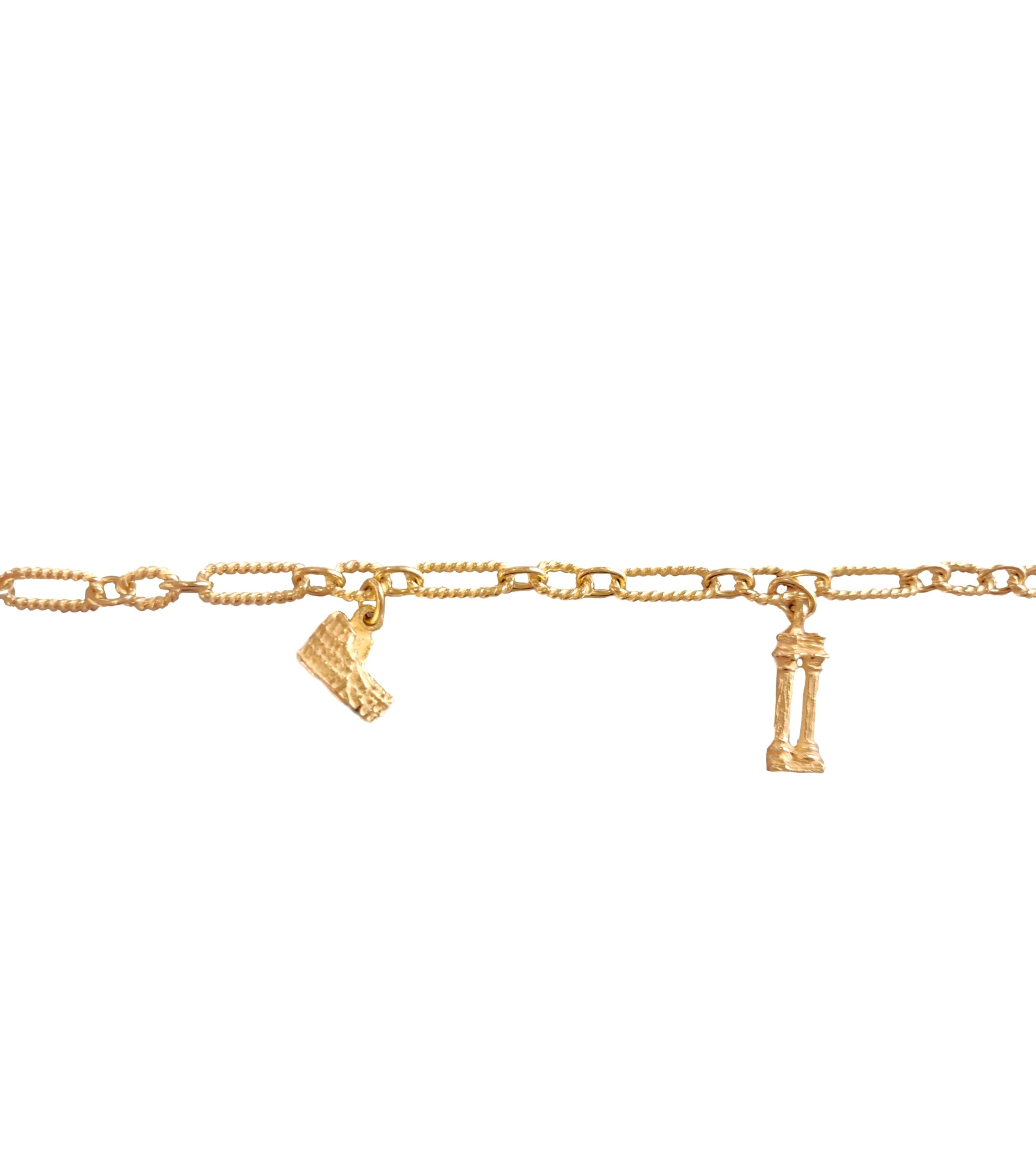 Bracelet Sacchi avec monuments miniatures de Rome en or 18 carats en vente 4