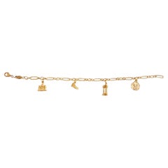 Bracelet Sacchi avec monuments miniatures de Rome en or 18 carats