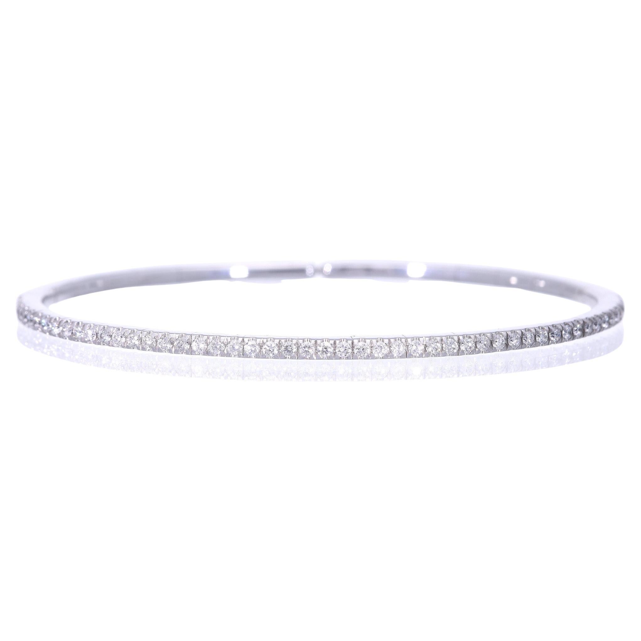 Halbsteifes Armband mit 0,64 ct Diamanten aus 18 Kt Weißgold