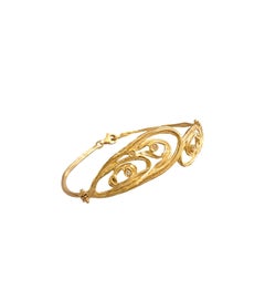 18K yellow gold semirigid bracelet with diamonds Sacchi Gioielli
