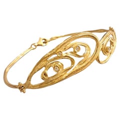 18K yellow gold semirigid bracelet with diamonds Sacchi Gioielli