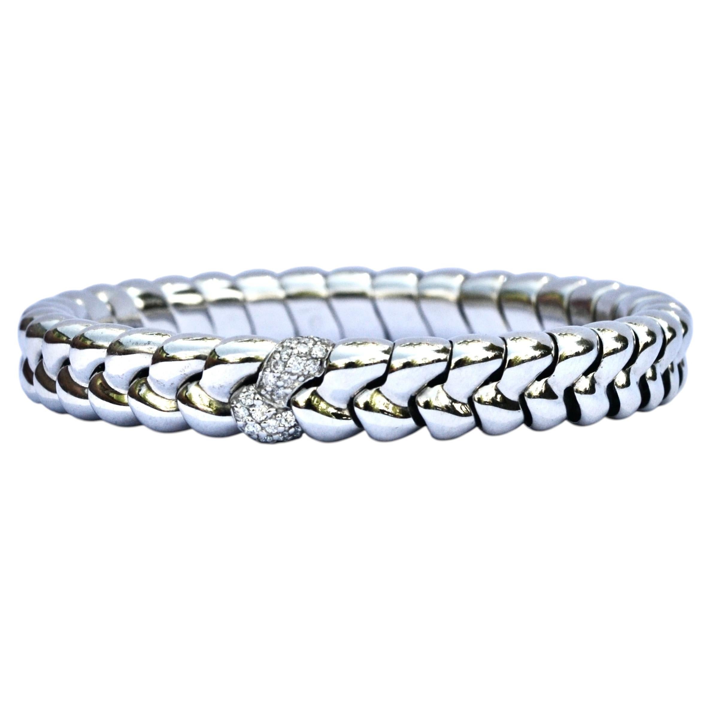 Bracciale stretch oro bianco 18Kt e Diamanti
