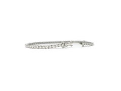 18 kt White Gold Tennis Bracelet with 1.50 Carat F Diamonds