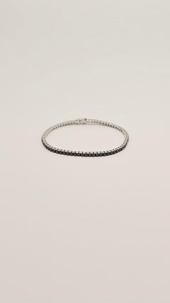 Tennis Bracelet in White Gold and Black Diamonds