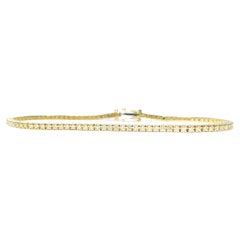Bracelet de tennis en or jaune 18 kt avec diamants de 1.00 carat F 