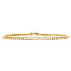 18 kt Red Gold Tennis Bracelet with 1.00 Carat F Diamonds 