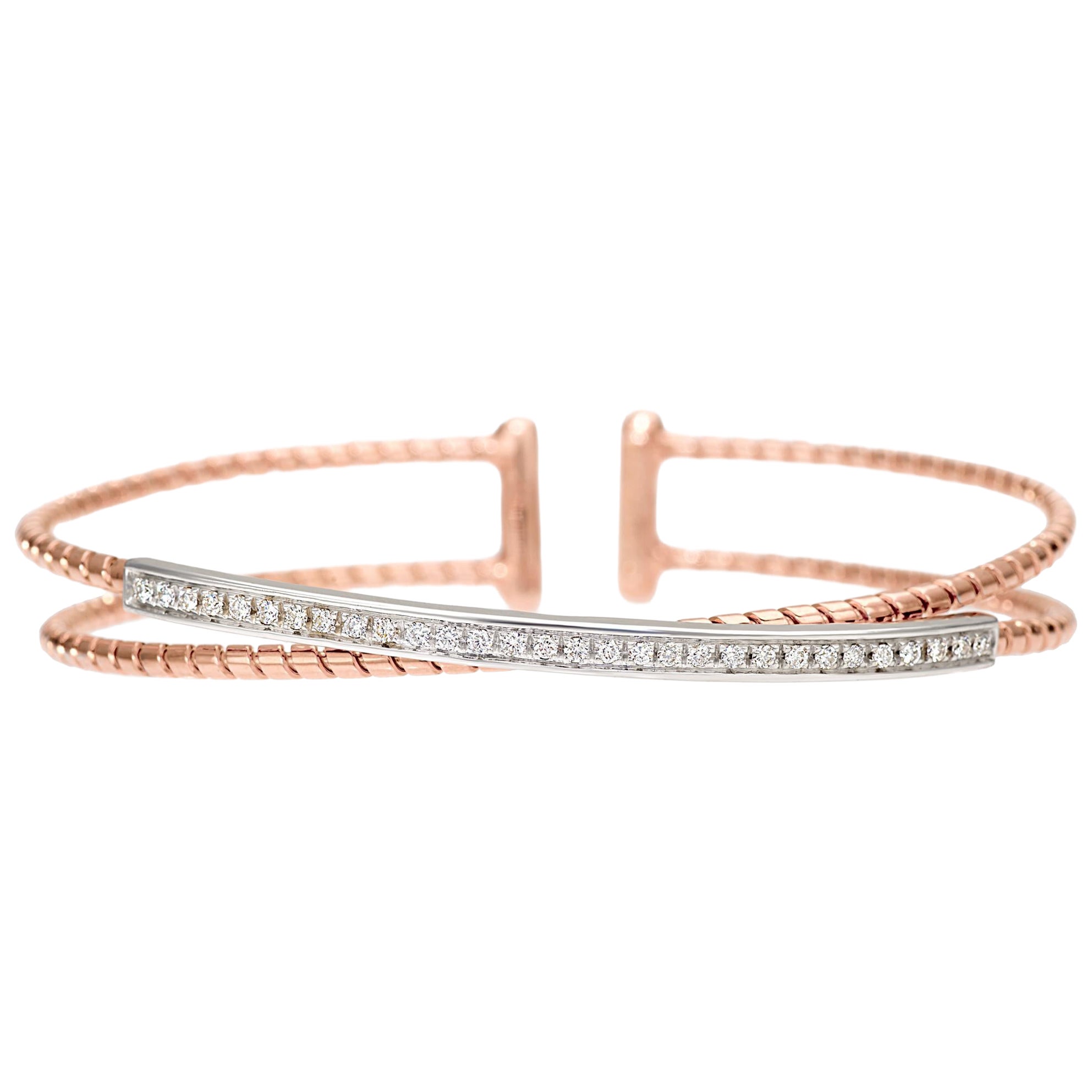Rose Gold and Diamond Torchon Bracelet - Torchon Collection * For Sale