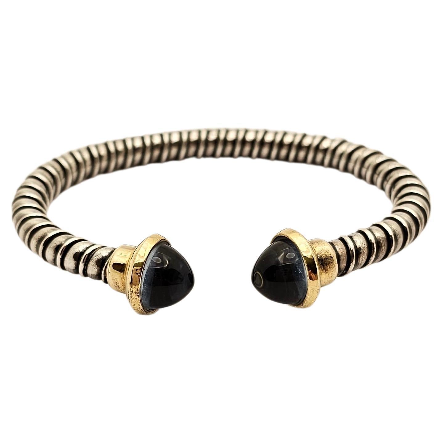 Tubogas Bracelet in Silver, 18KT Gold and Topaz