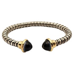 Tubogas-Armband aus Sterlingsilber, 18KT Gold und Topas
