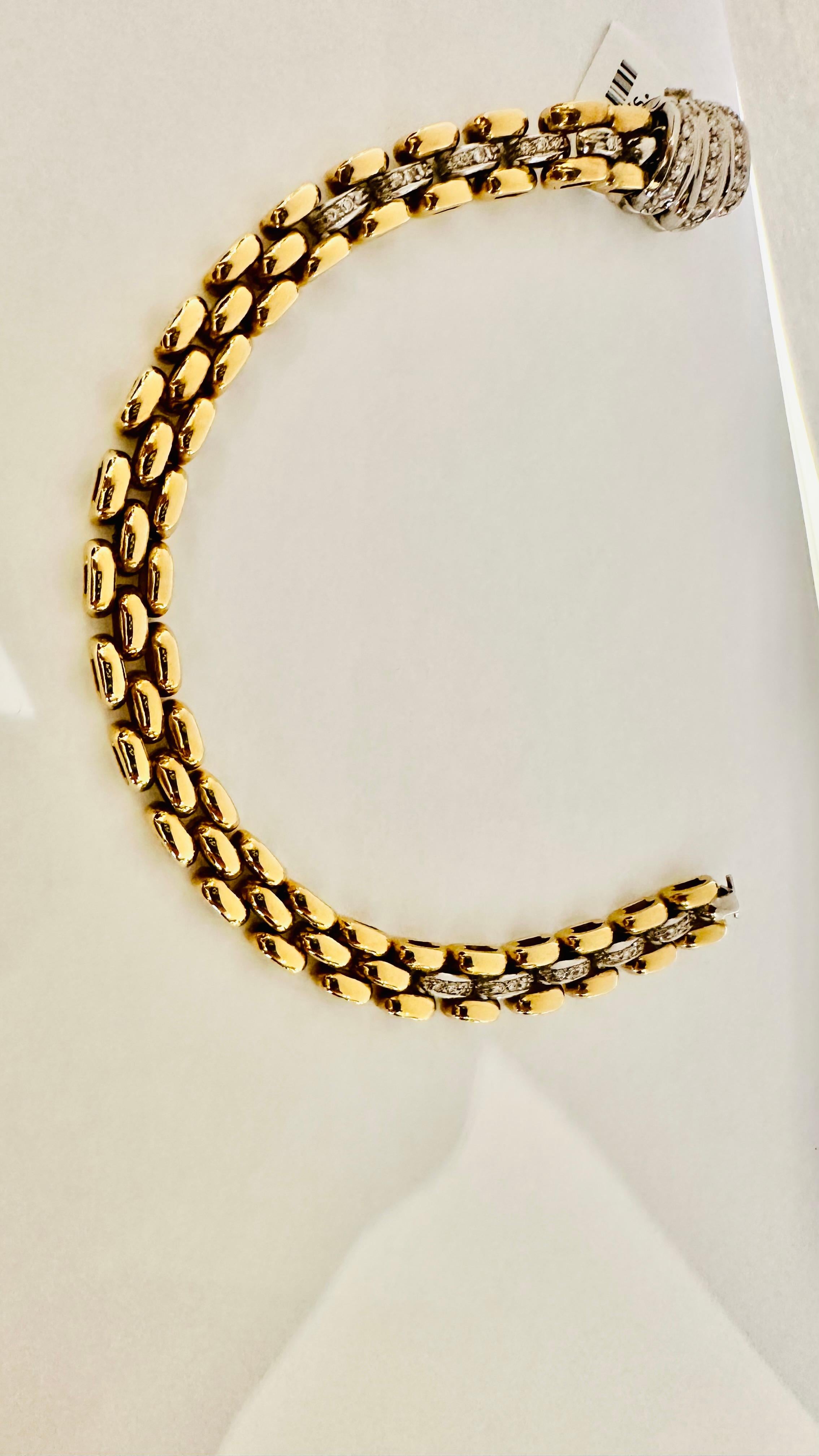 Bracelet unisexe en or 18 kt avec diamants 0.54 : Elégance et polyvalence en vente 5