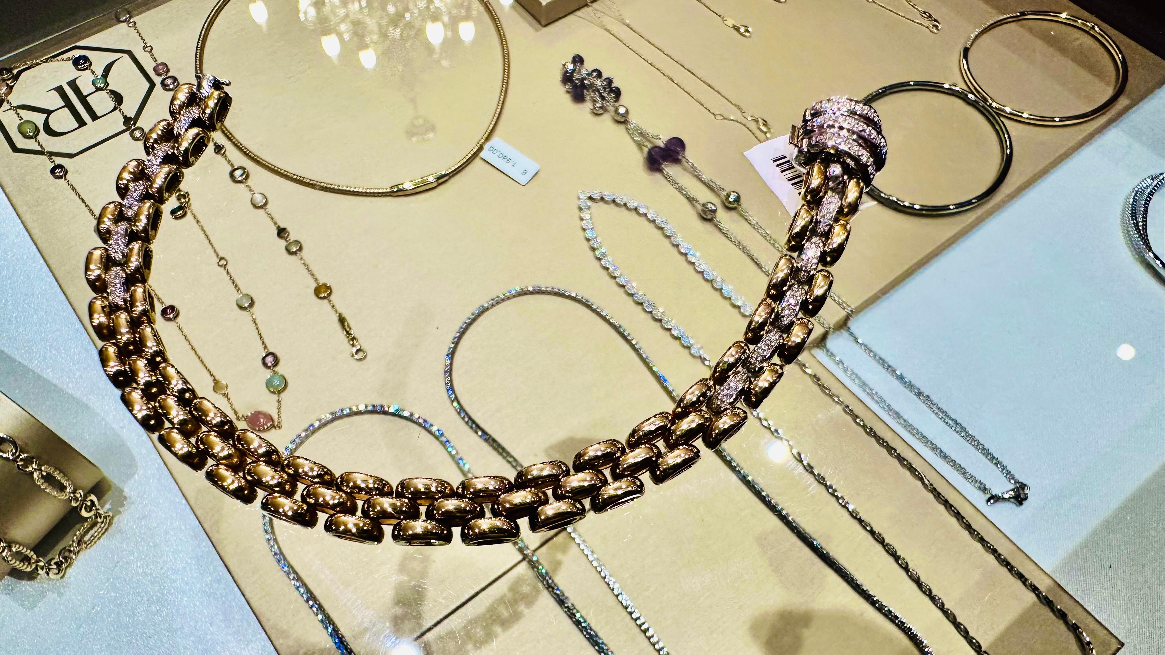 Taille brillant Bracelet unisexe en or 18 kt avec diamants 0.54 : Elégance et polyvalence en vente