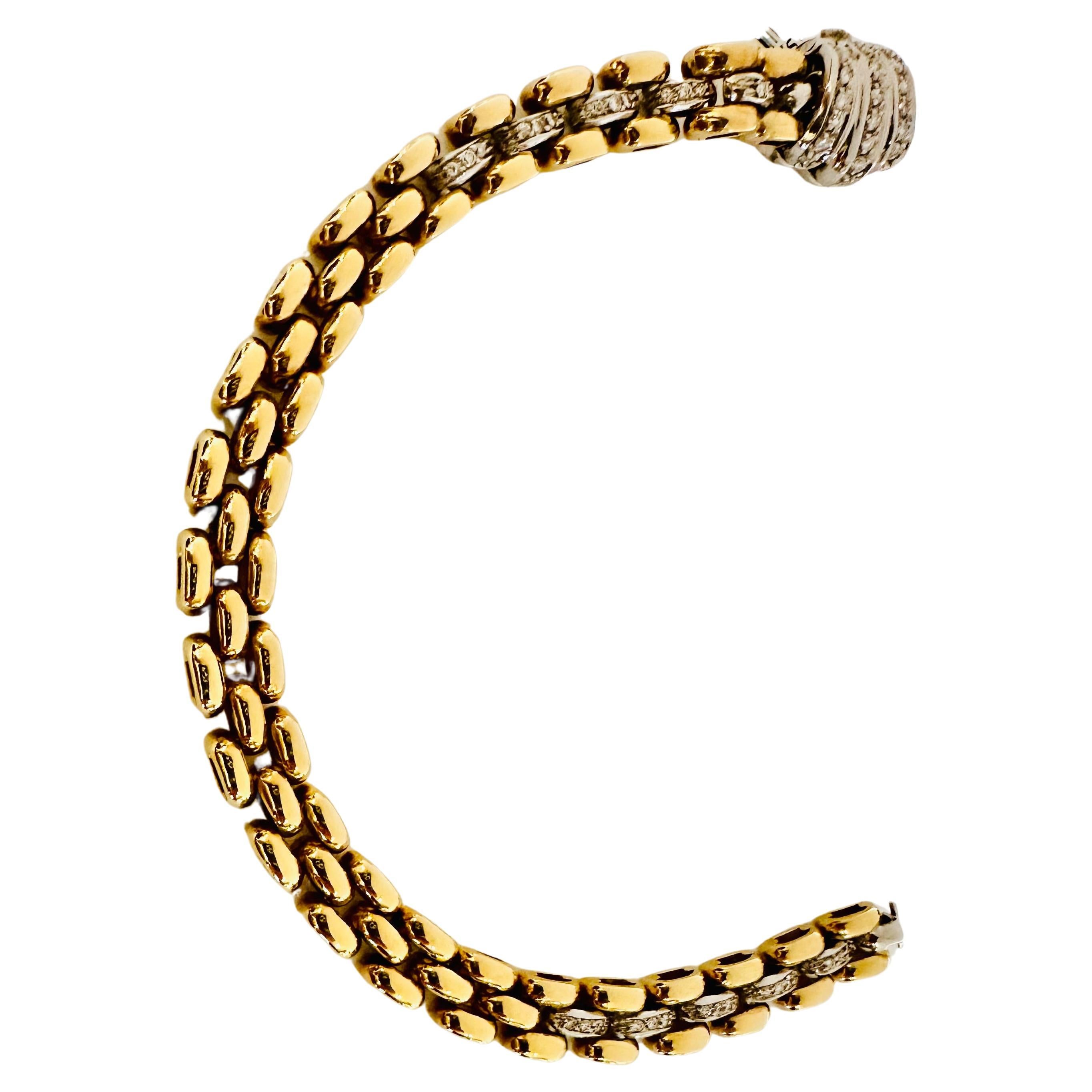 Bracelet unisexe en or 18 kt avec diamants 0.54 : Elégance et polyvalence
