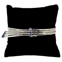 Vintage 1960s Unoaerre bracelet in 18k white gold and sapphires