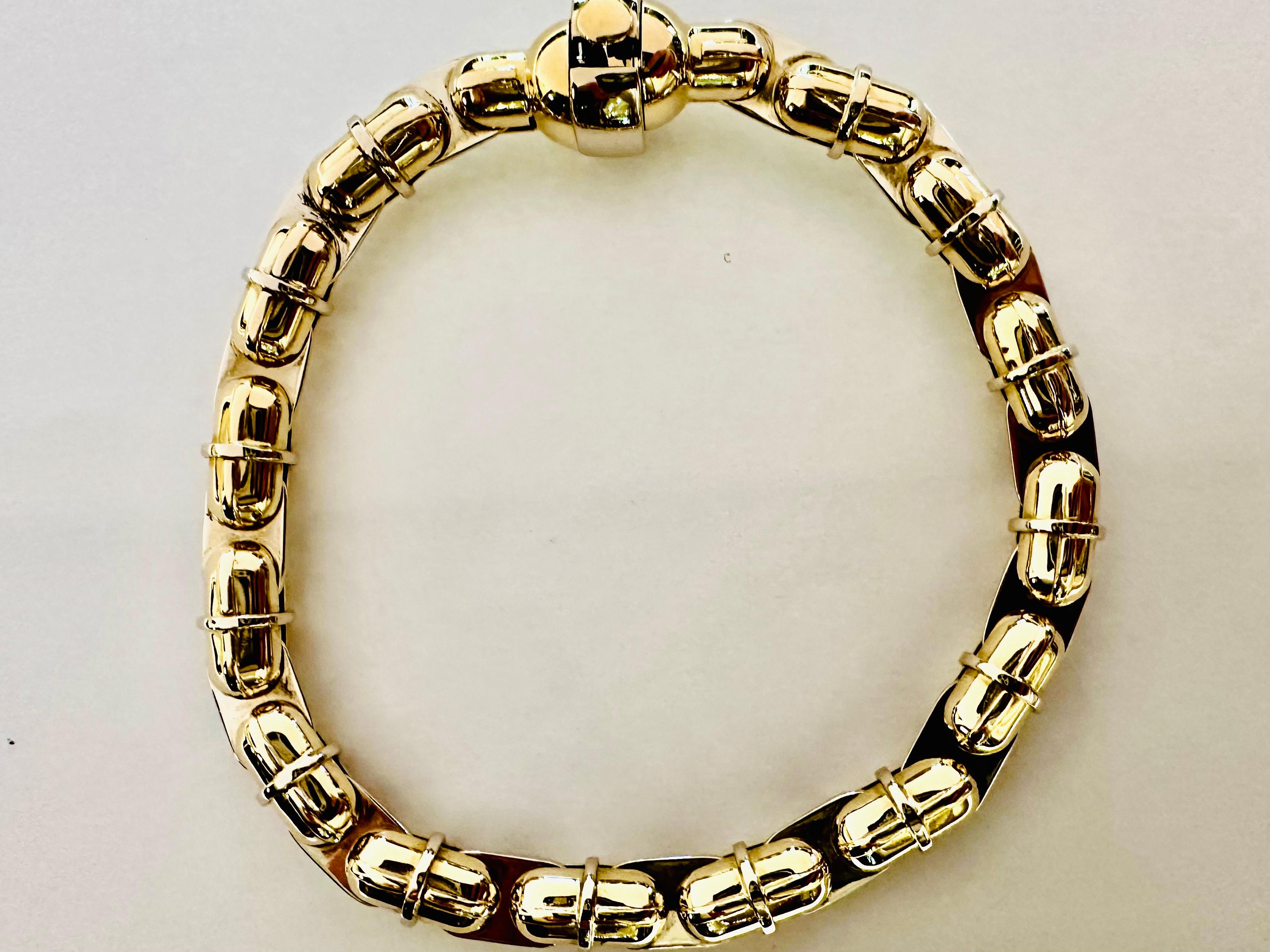 Bracciale Uomo Barakà in Oro Giallo e Bianco 18kt – Potenza ed Eleganza In New Condition For Sale In Guidizzolo, IT