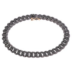 Bracciale uomo MANO J. catena Groumette titanio diamanti neri oro rosso 18kt L