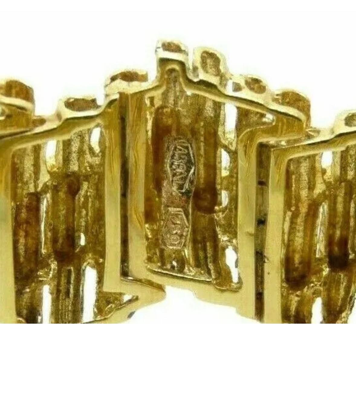 Vintage Italian modernist style bracelet in 18k gold with lapis lazuli For Sale 1