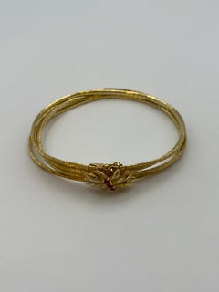 Mehrreihiges Vintage-Armband aus 18 kt. Gelbgold mit Rubinen