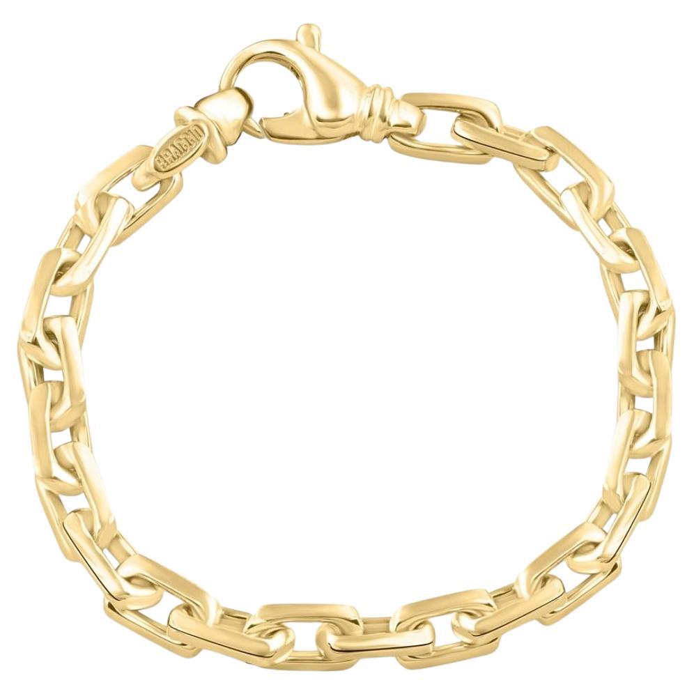 Braccio 14k Yellow Gold Men's Link Bracelet 49.4 Grams For Sale