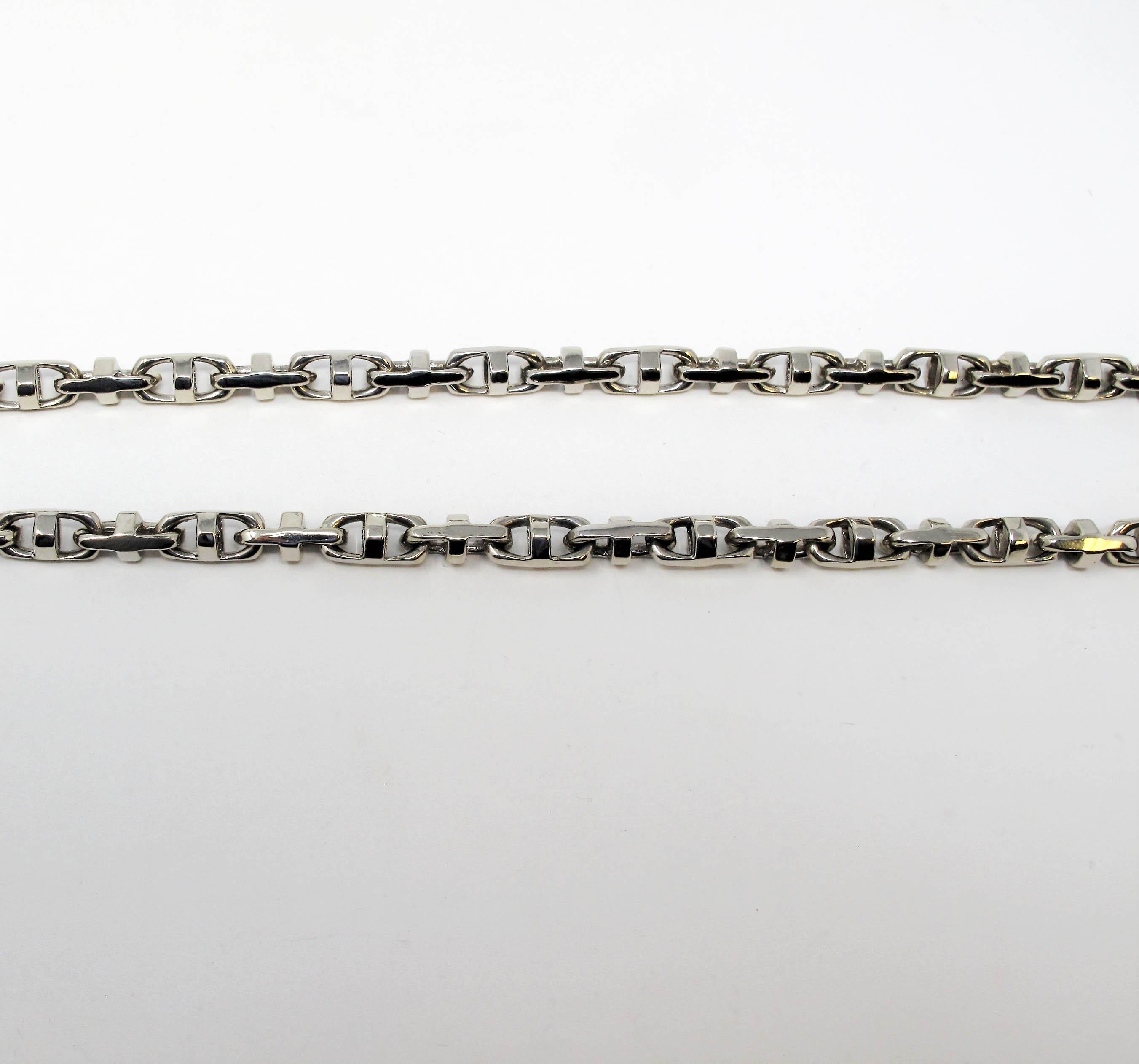 Men's Braccio Mens 14 Karat White Gold Anchor Link Chain Necklace