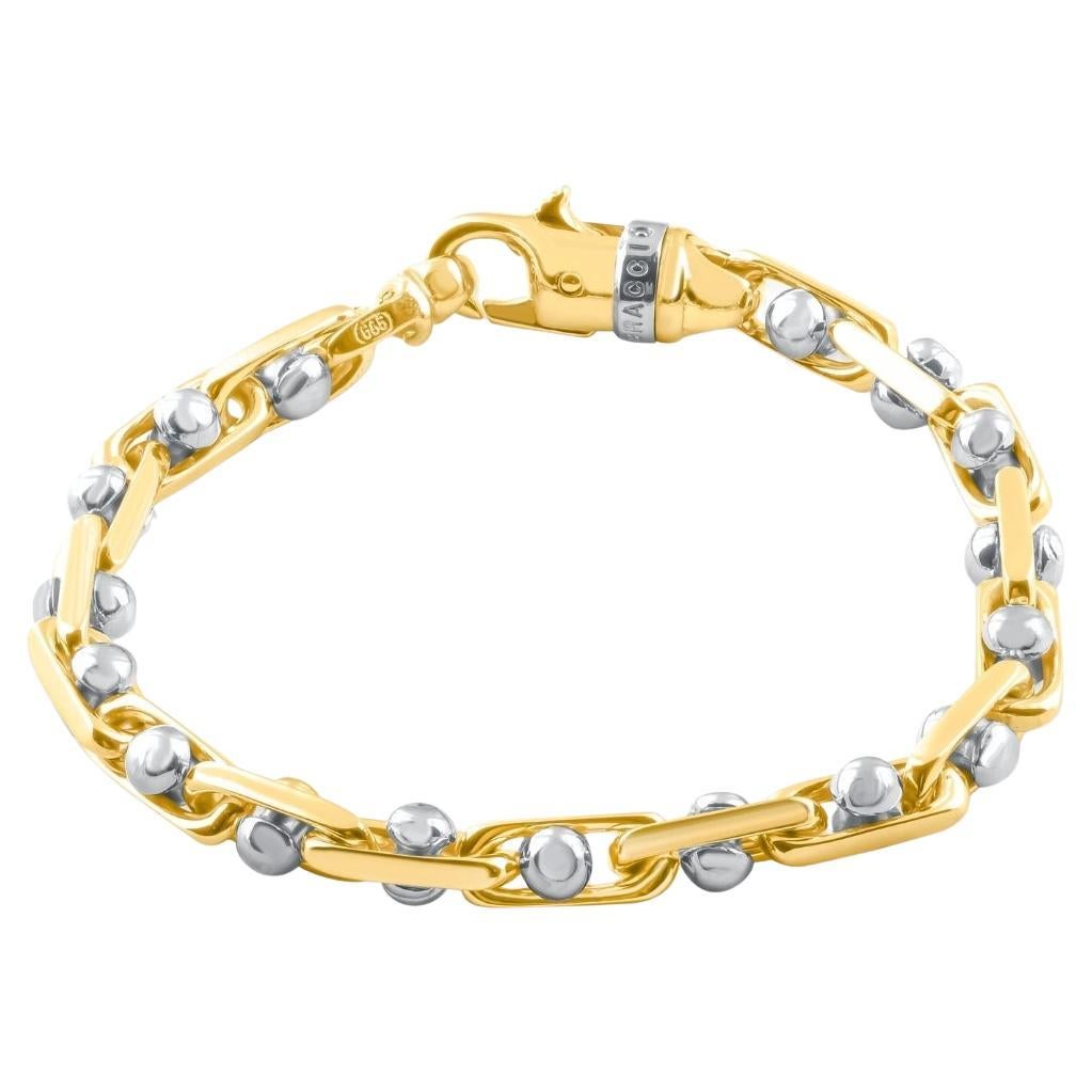 Gold Plated simple Two-Tone Ladies Link Bracelet Online|Kollam supreme