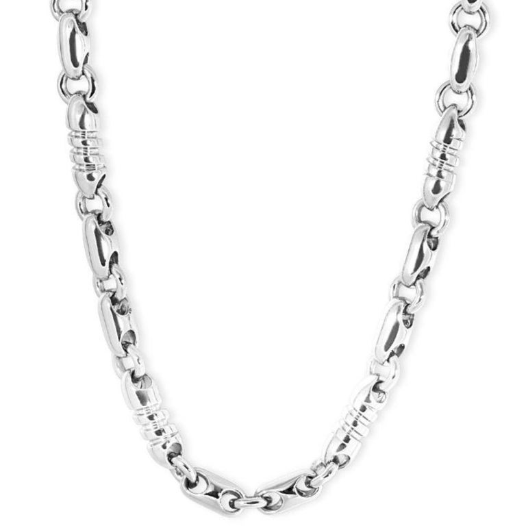 Braccio Solid 14k White Gold Men's Chain 119 Gram Necklace For