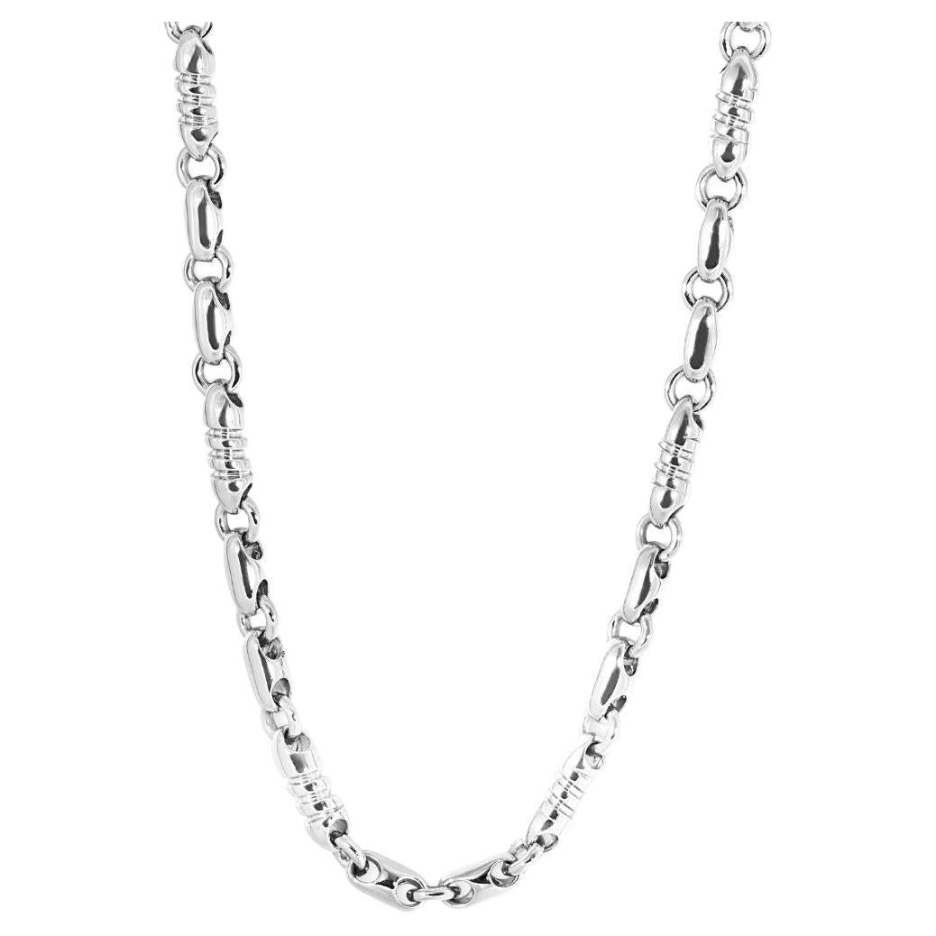 Braccio Solid 14k White Gold Men's Chain 119 Gram Necklace
