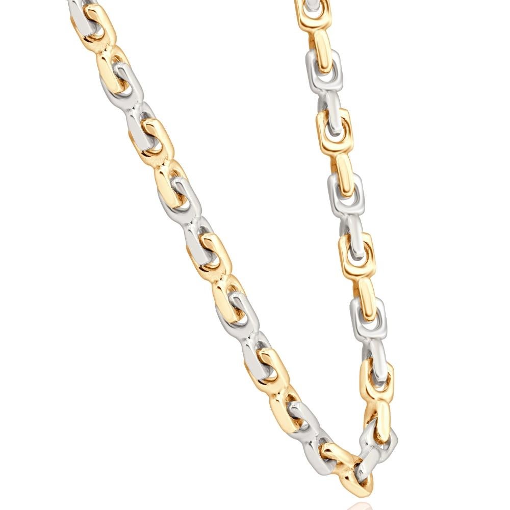 mens solid white gold chain