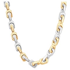 Braccio Solid 14k Yellow and White Gold Men's Chain 182 Grams Necklace