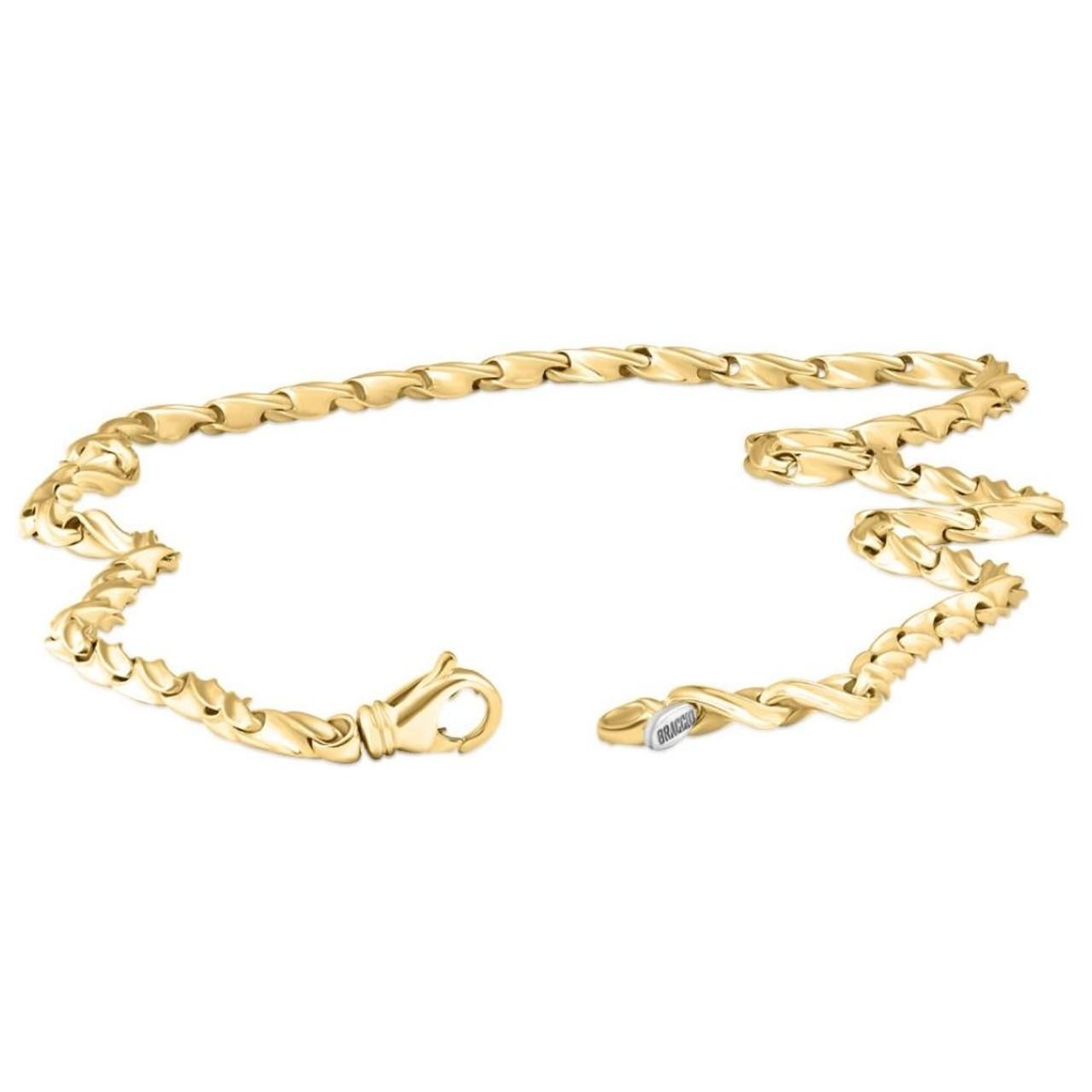 Art Deco Braccio Solid 14k Yellow Gold Men's Chain Necklace 50.9 Grams For Sale