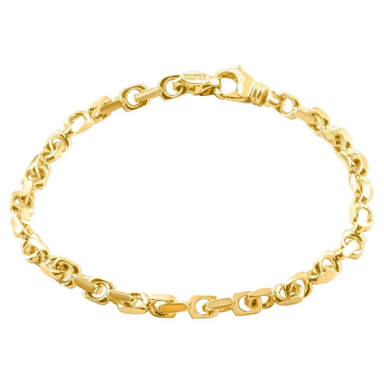 Braccio Solid 14k Yellow Gold Men's 5mm Link Bracelet 27 Grammes For