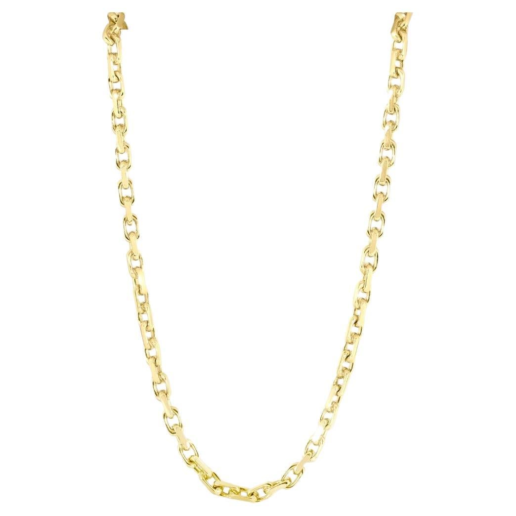 Braccio Solid 14k Yellow Gold Men's Chain 46 Grams Necklace For Sale